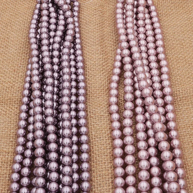 

1 Strand Purple Series Natural Shell Pearls Round Ball Pearl Beads Accessories DIY Jewelry Spacer Charm 4 6 8 10 12mm Pick Size