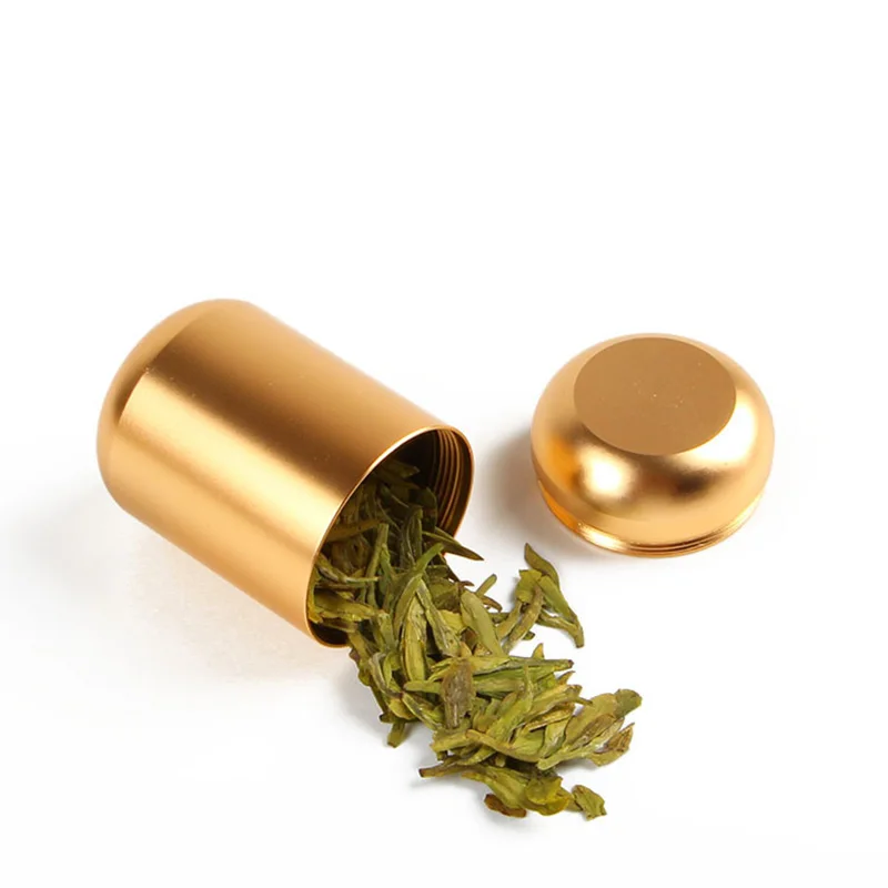 New Aluminum Tea Container Smell Proof Sealed Coffee Powder Containers Caddy Hurb Storage Boxes Portable Travel Tea Bag Cans