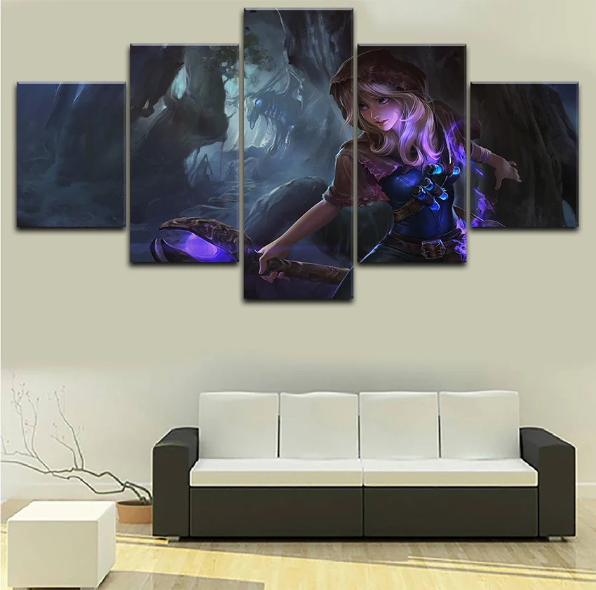 

Lux League of Legends HD Print Painting Wall Art Canvas Painting Modern Home Decor Picture Canvas Printed Game Poster 5 Piece