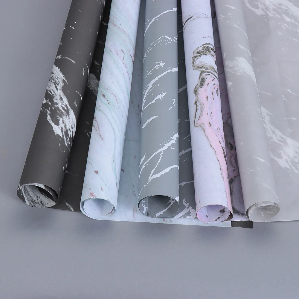 1PC/Pack Marble Pattern Wrapping Paper Scrapbook Paper Birthday Gift Bouquet Wrapping Paper Decorative Handmade DIY Art Crafts