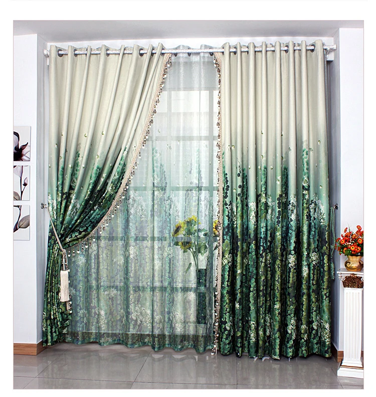 Free Shipping Bed Living Room Ready Made Clical Dark Green Free Shipping Bed Living Room Ready Made Clical Dark Green Curtain 1 Lot Includes 1m Cloth And Sheer In Curtains From Home Garden On
