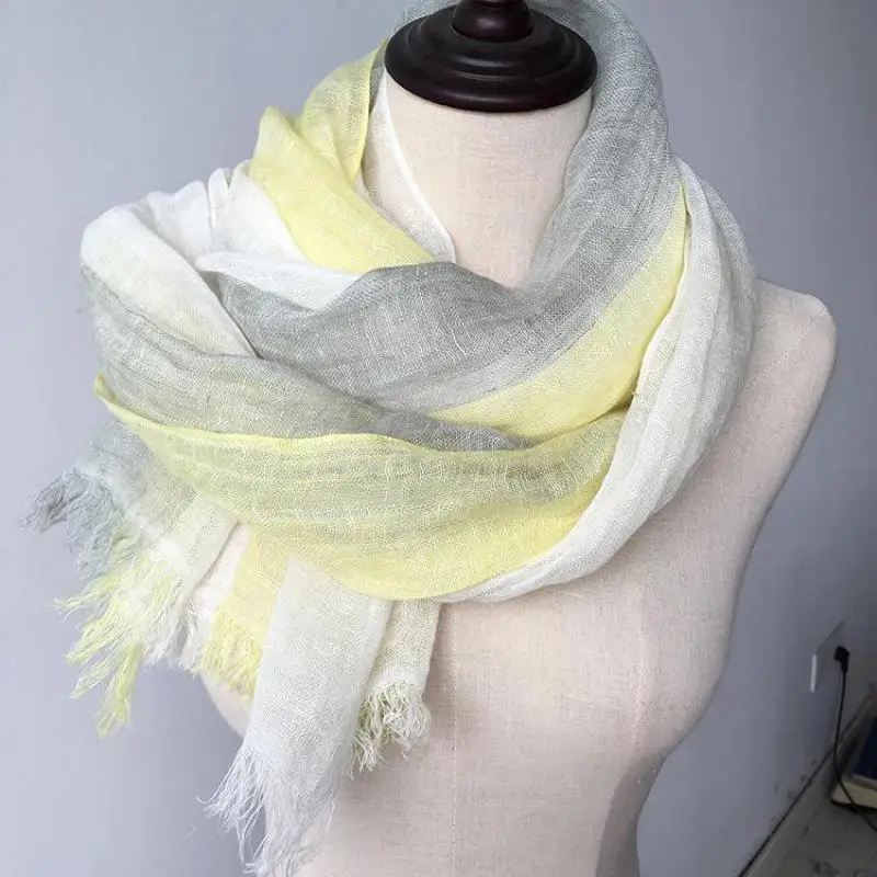 

Unisex Style spring summer autumn winter Scarf Cotton And Linen Solid Color long women's scarves shawl fashion men scarf