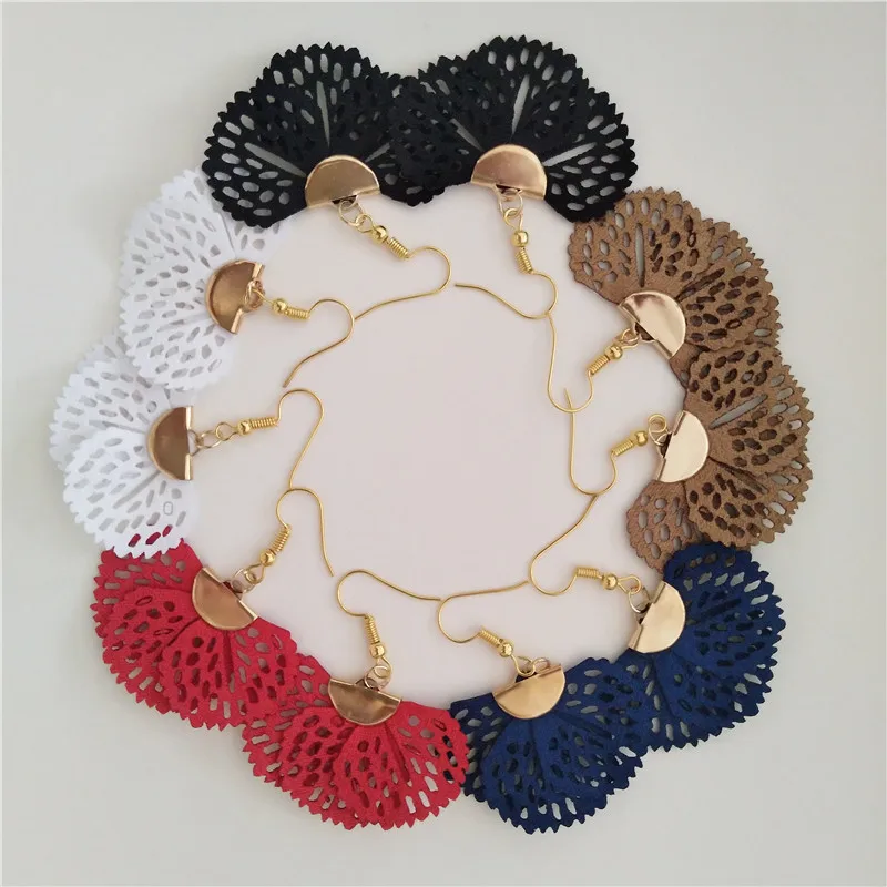 Корейский стиль веерообразные сетки цветок серьги гвоздики для женщин модные летние аксессуары элегантный сладкий