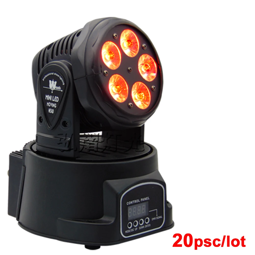 

20pcs/lot LED Stage Lights 5x18W RGBWA+UV 6in1 LED DMX Stage Lighting Effect DMX512 for DJ Disco Party KTV