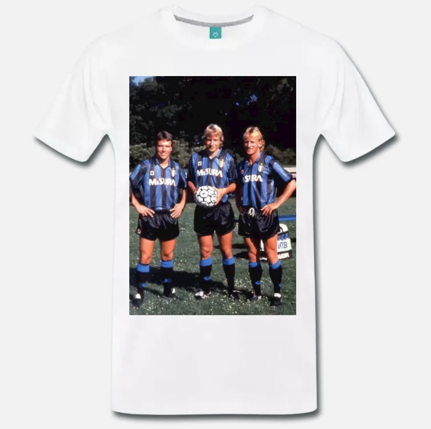 

T-SHIRT TRIO TEDESCO MATTHAUS BREHME KLINSMANN INTER ANNI 80 1 S-M-L-XL-2XL-3XL