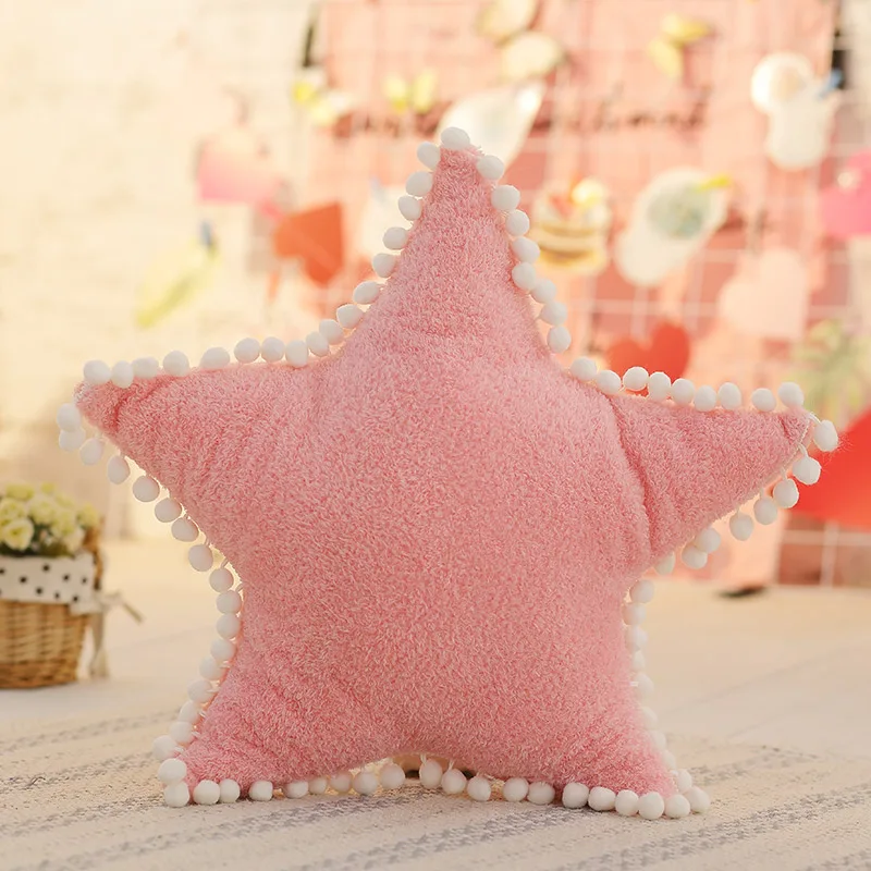 Плюшевая подушка с облаком, розовая, белая, мягкая, звездная, подушка, подушка в виде Луны, детская подушка, диван, домашний декор, подушка для девочек и подушек - Цвет: pink star