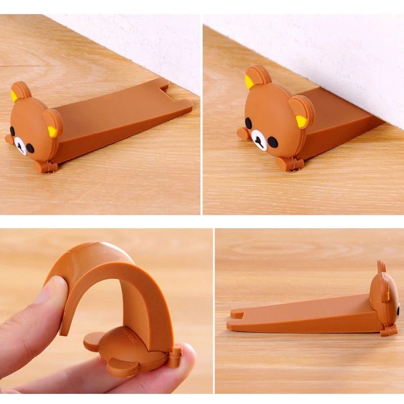 Baby Satefy Door Stopper Finger Protection Corner Guards Cartoon Children Door Stoppers Holder Silicone Mouse Shape