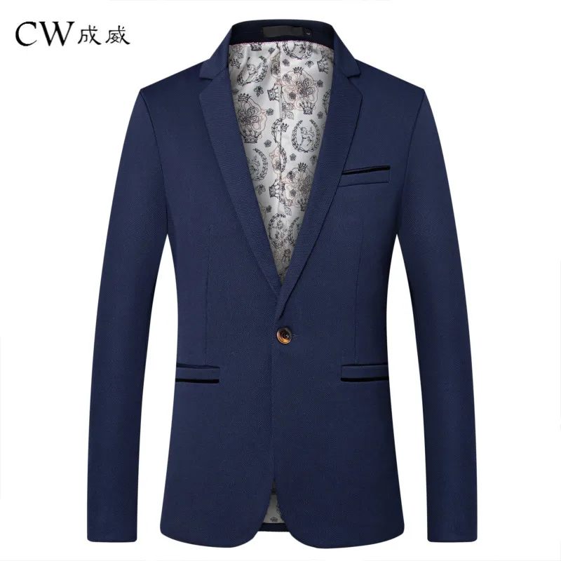 

CW Brand Clothing Blazer Men 2018 One Button Men Blazer Slim Fit Costume Homme Suit Jacket Masculine Blazer M-5XL Tuxedo Dress