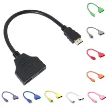 

HDMI 1 to 2 Split Double Signal Adapter Convert Cable for Video TV HDTV JUL20 Drop shipping
