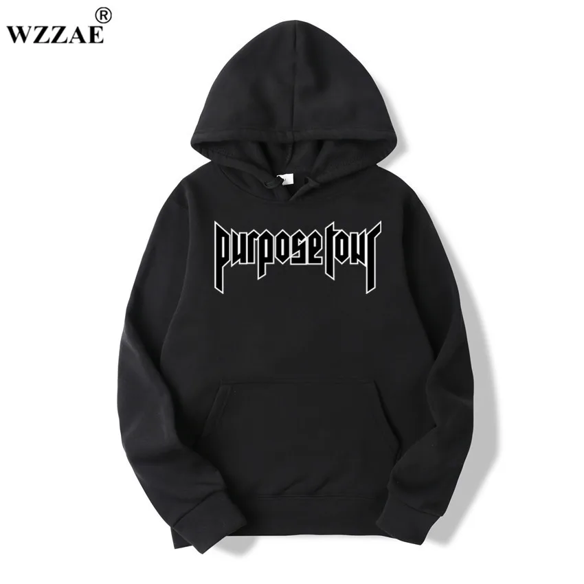 Justin Bieber Purpose Tour Print Hoodie Men Hip hop Streetwear Fleece Cotton Pullover WORLD TOUR Special Women Sweatshirt S-XXXL