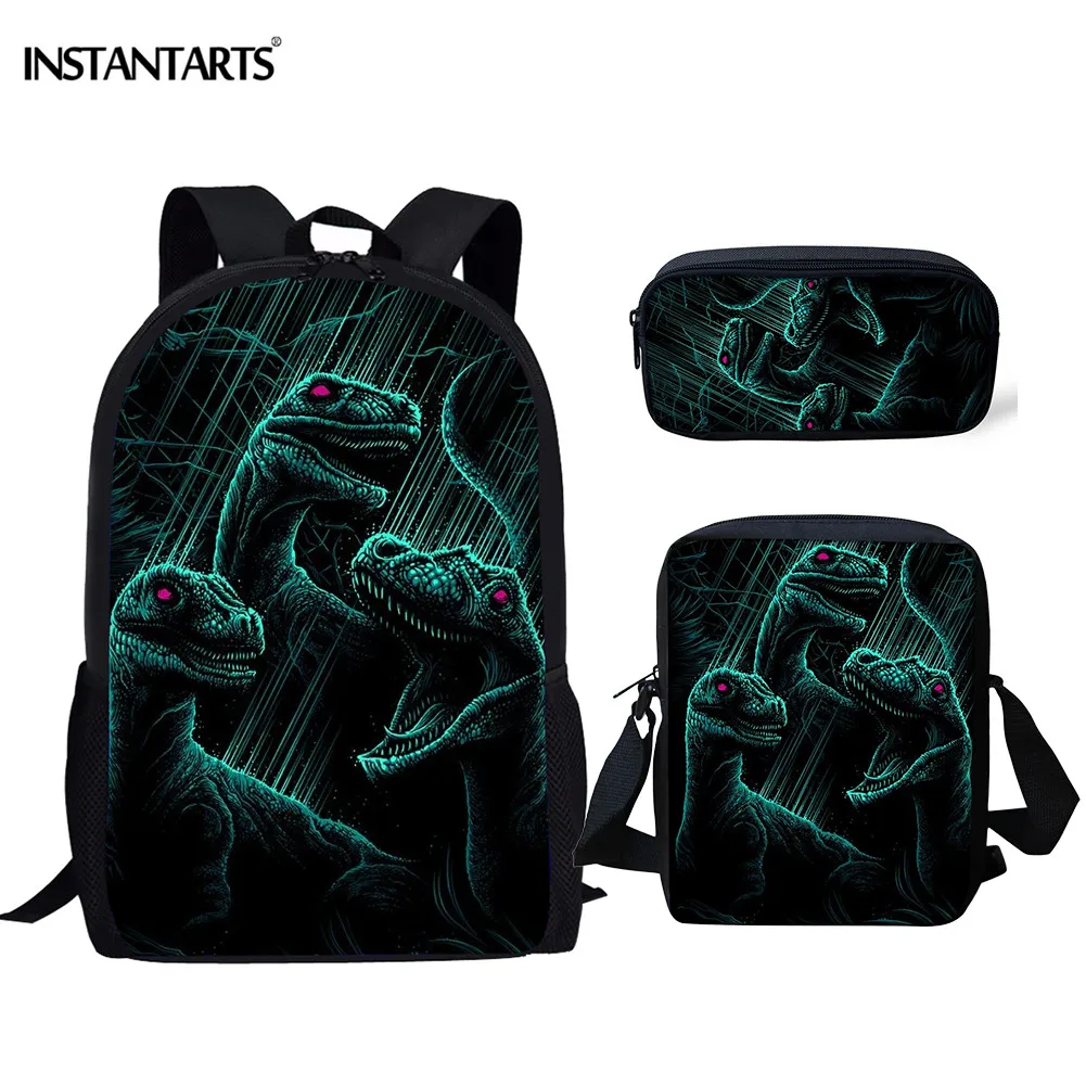 Рюкзак INSTANTARTS Cool Velocisaurus с принтом динозавра школьный рюкзак для мальчиков 3D на