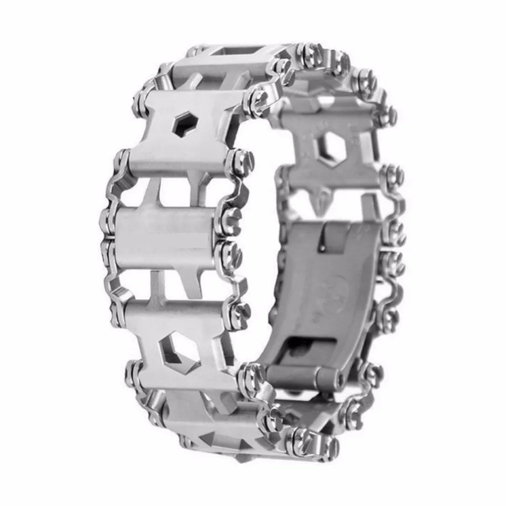 

21.74CM Multifunction Tread Bracelet Stainless Steel Outdoor Bolt Driver Tools Kit Travel Friendly Wearable Multitool 2018