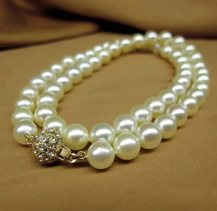 

HOT## Wholesale >> 18"10-11mm SOUTH SEA WHITE PEARL NECKLACE