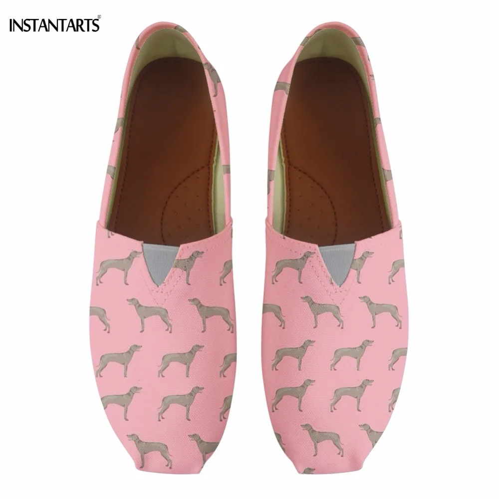

INSTANTARTS Casual Cute Dogs Weimaraner Printing Woman Summer Slip On Cotton Shoes Breathable Lightweight Lazy Flats Lady Loafer