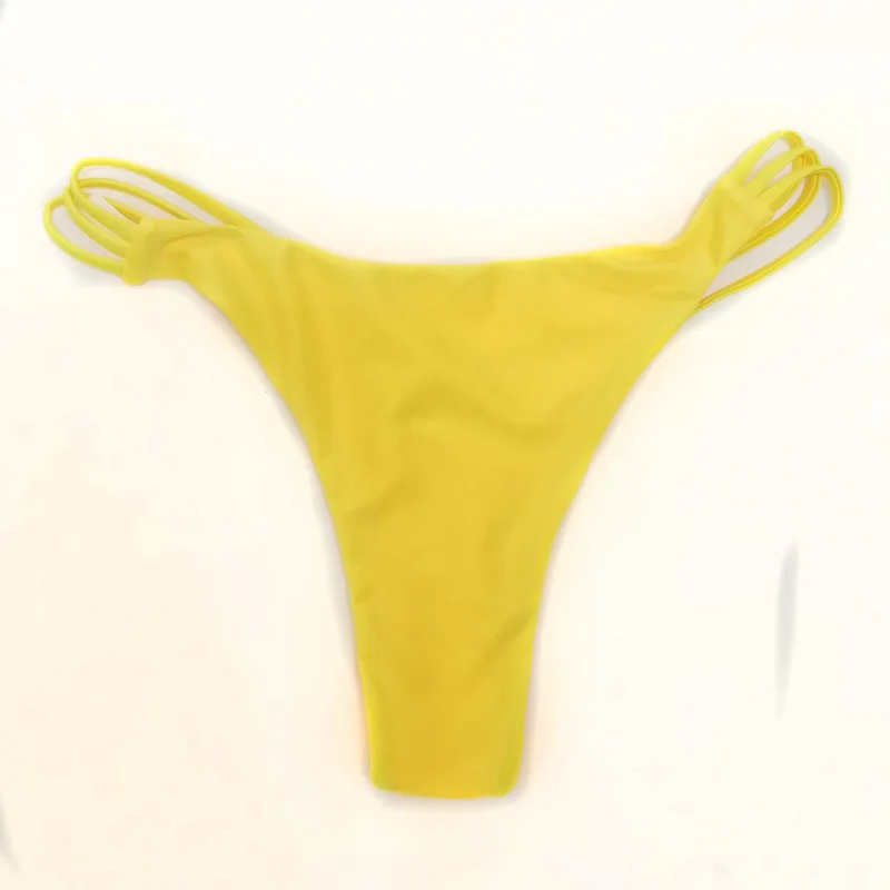 strapless bikini set 2022 Wholesale Tanga SEXY Women Bikini Bottom Solid Color G-String Brazilian Thongs Swimwear High Waist Swimsuit Bottom Swimming black bikini set