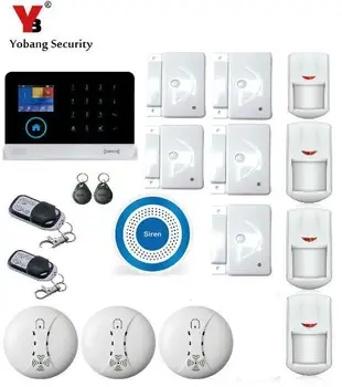 

Yobang Security Home Security GSM Alarm System Android ISO App Control Burglar Alarma WIFI GSM Alarma With 3 Smoke Detector