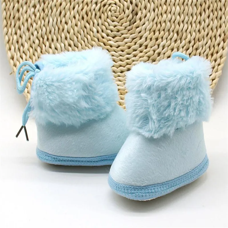 TELOTUNY/однотонные шерстяные сапоги на мягкой подошве для новорожденных; Теплая обувь для снежной погоды; нескользящая обувь из хлопчатобумажной ткани; S3FEB14