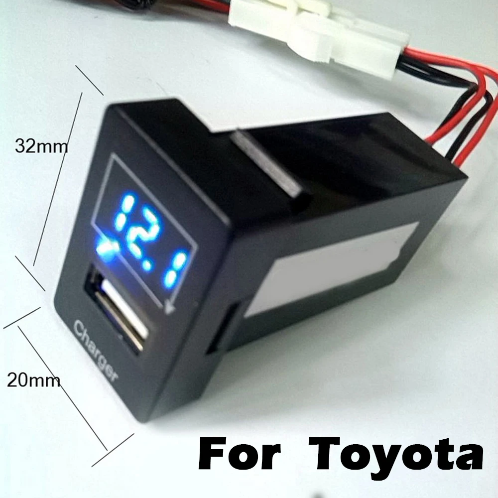 For New T oyota 12 В 2.1A для Honda для Toyota для Nissan для Mitsubishi для Suzuki для Mazda USB Автомобильное зарядное устройство светодиодный светильник дисплей напряжения - Название цвета: For New T oyota
