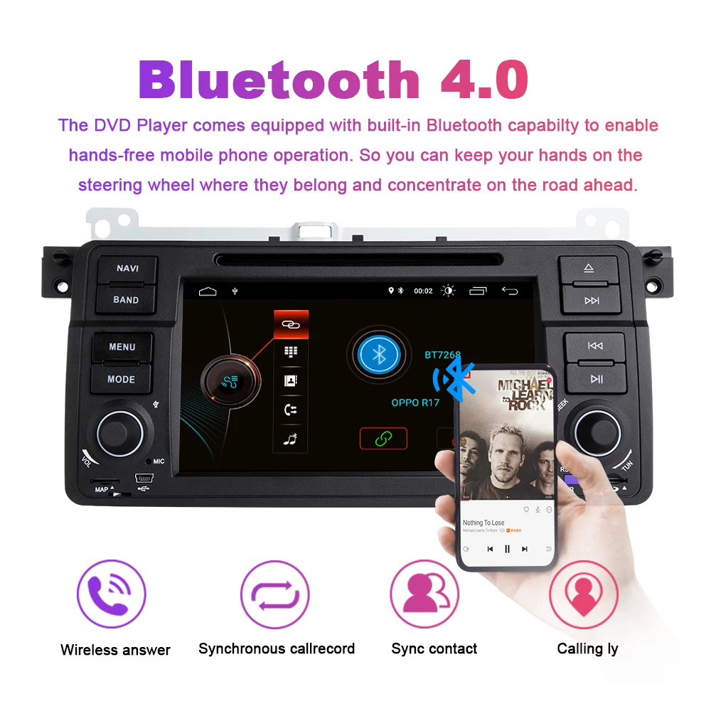 Perfect Xonrich 1 Din Android 9.0 Car DVD Player For BMW E46 M3 Rover 75 Coupe Navigation Radio GPS Multimedia 318/320/325/330/335 Audio 5