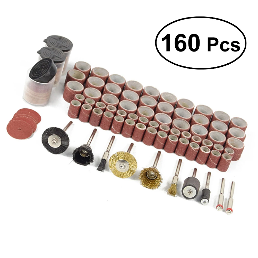 160 Pcs Wire Wheel Brush Set for Dremel Rotary Tools Abrasive Brush Polishing Brush for Cleaning Polishing deburring Grinding