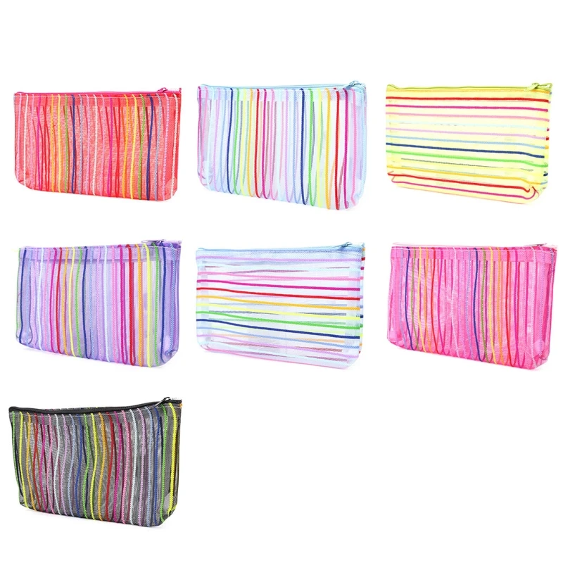 THINKTHENDO Fashion Women Nylon Mesh Makeup Case Cosmetic Bag Pouch