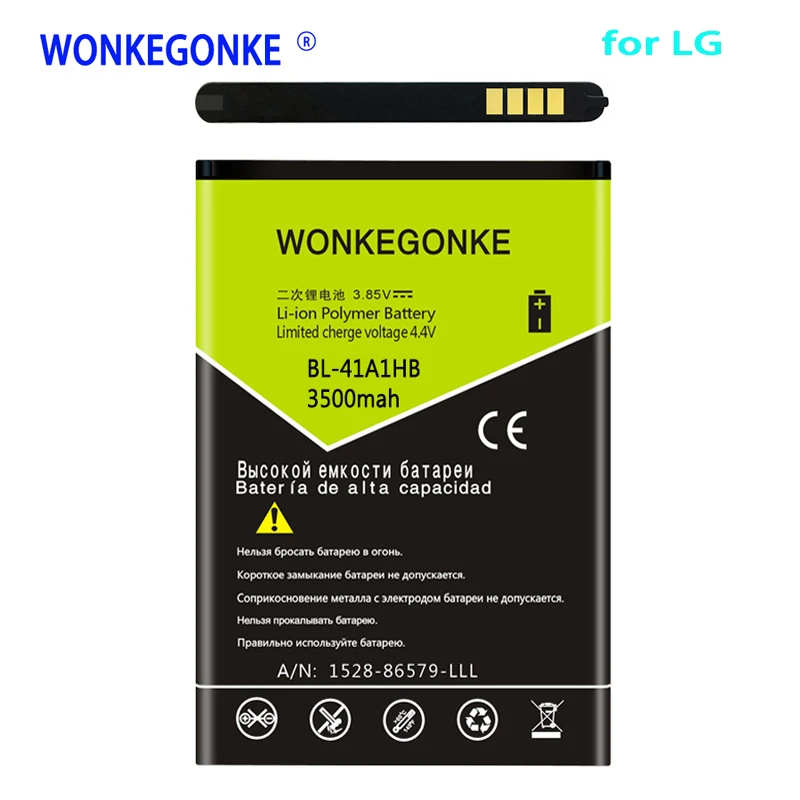 

WONKEGONKE 3500mah BL-41A1HB battery for LG X Style Tribute HD Boost Mobile X Style LS676 L56VL Mobile Phone High quality