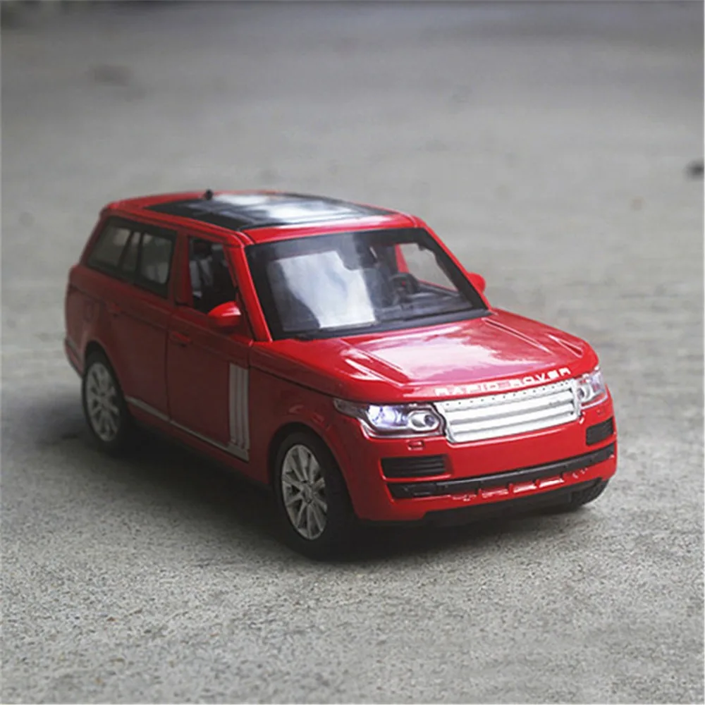1 32 Range Rover Diecast Model Mobil Paduan Empat Pintu Suara Cahaya