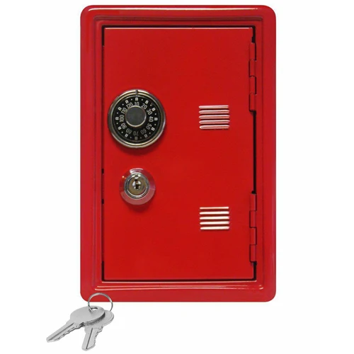 Портативная безопасная коробка, Мини Копилка и Сейф для хранения ювелирных изделий, для дома и офиса, безопасная коробка для хранения DHZ028 - Цвет: Red