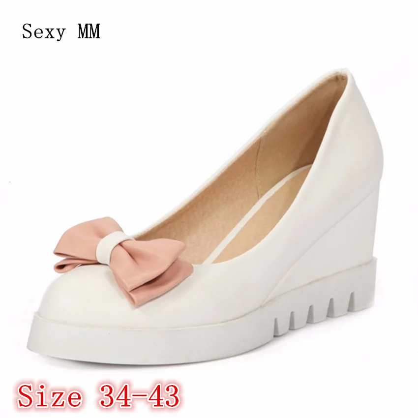 

Wedges Loafers Woman Oxfords Flat Platform Shoes Slip-On Women Wedge Casual High Heel Shoes Plus Size 34 - 40 41 42 43