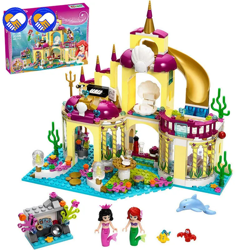

Compatible legoinglys friends Arrival Princess Ariel's Palace Of The Sea Mermaid Building Blocks Toy Kit DIY Educational Gifts