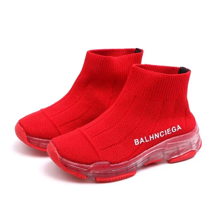 Весенние Новые Модные дышащие спортивные кроссовки для отдыха для девочек, обувь для мальчиков, брендовые Детские карнавальные ботинки для мальчиков, кроссовки - Цвет: Красный