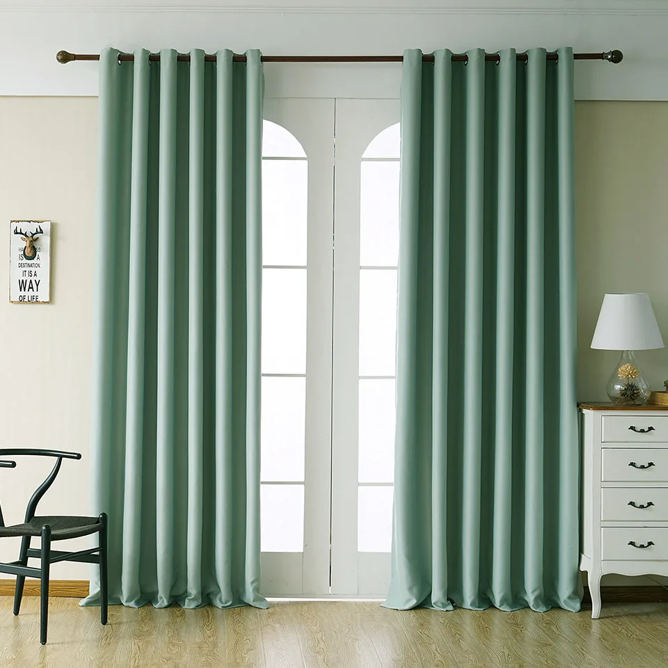 Cortinas opacas modernas para tratamiento de ventana de sala de estar cortinas de cocina con acabado sólido para dormitorio MY152 #40
