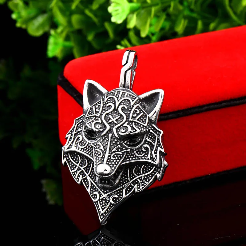 Beier 316L stainless steel Nordic Viking Amulet scandinavian wolf head Necklace Animal Original pendant necklace Jewelry LP354
