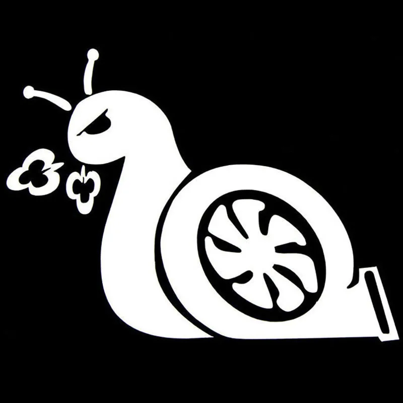 

9.5*13CM SNAIL Improve Snail Turbine Rear Stickers Personalized Car Stickers Decals Black Silver