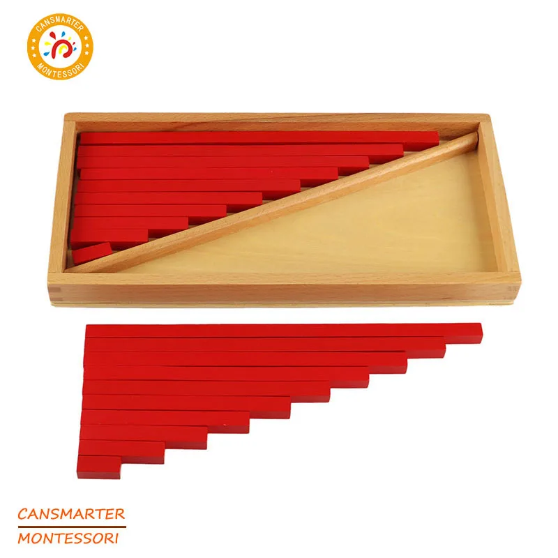 

Wooden Educational Math Toys Counting Sticks Red Wood Box Preschool Kids Child Teaching Home Montessori Toys Learning Baby LT064