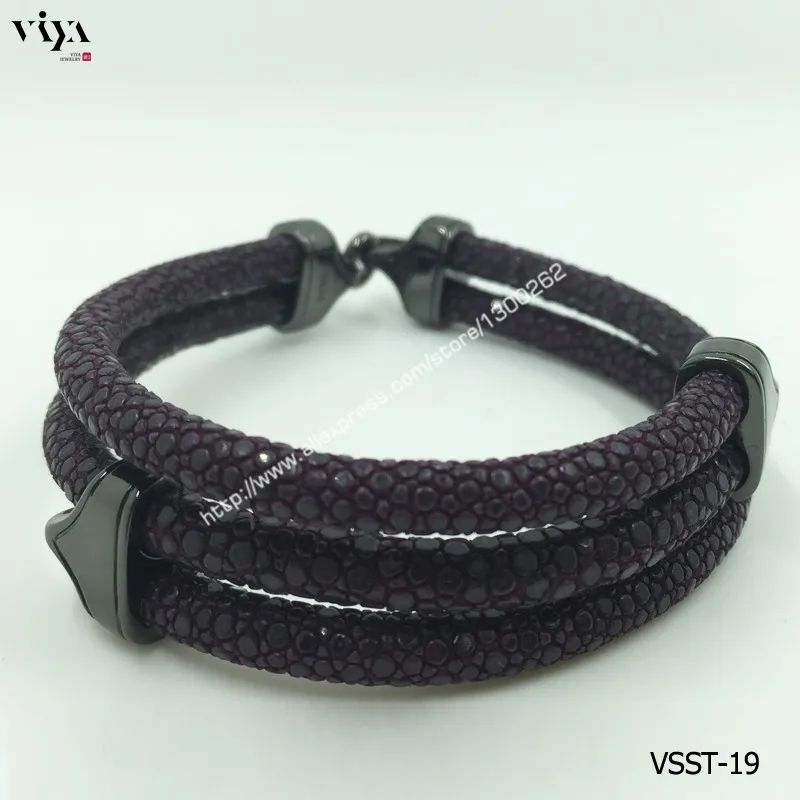 Genuine Stingray Skin leather bracelet Men-VSST-19-1 (13)