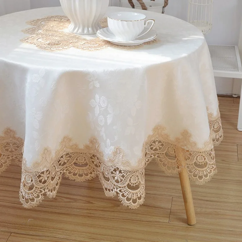 European Lace Tablecloth - Rectangular, Round, or Square Coffee Table Cover - Home Decor Towel Textile - Dining Table Runner Cloth image 2