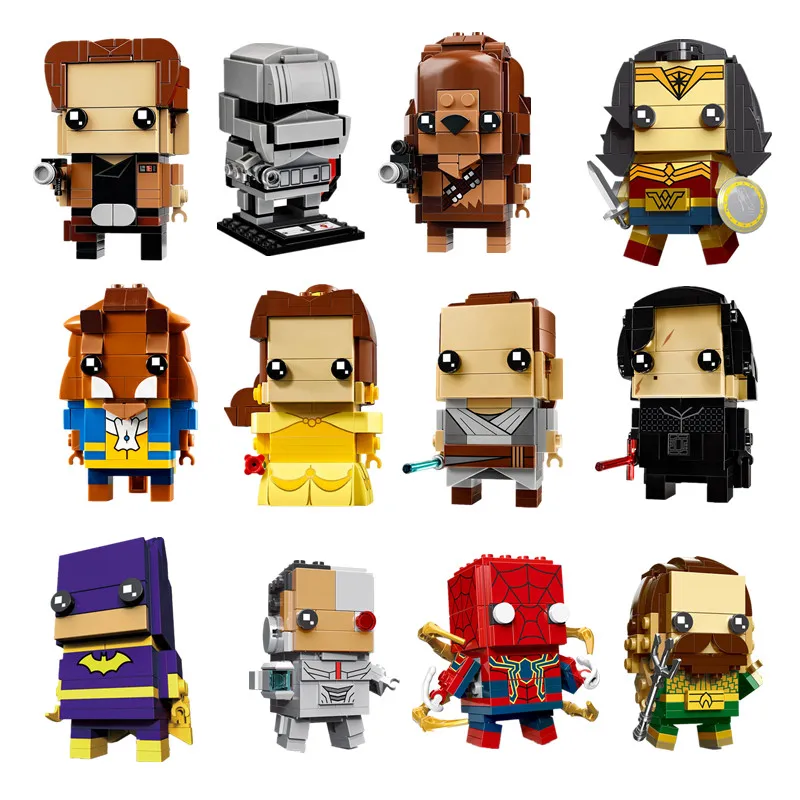 

NEW Brickheadz Star Wars Chewbacca Kylo Ren Han Solo Heads Headz Model Building Blocks Bricks Kids Toy Compatible With Lego
