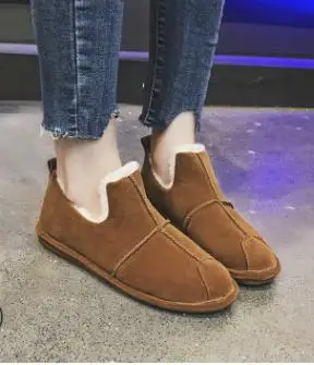 

2018 new warm snow boots women plus velvet bean shoes thick casual cotton shoes boots