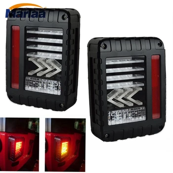 

1 Pair Red LED Tail Brake Light Assembly w/ Arrow Turn Signal & Back Up For Jeep Wrangler JK JKU Sports, Sahara, Freedom Rubicon
