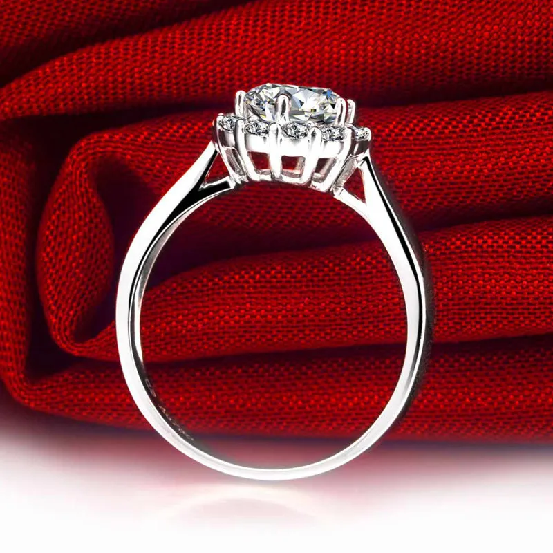 Роскошные ГИА алмаз Для женщин Обручение кольцо 0,5 + 0.23ct GIA Ювелирные изделия с алмазами 18 К из белого золота ручной работы обручальное