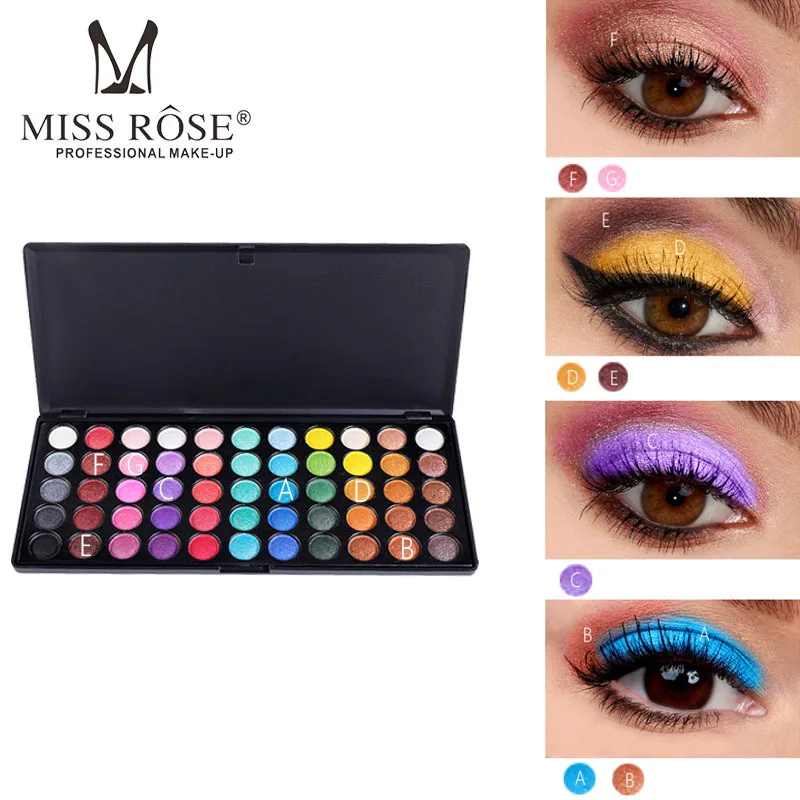 ミスローズマットカラフルなアイシャドウパレット 55 色グリッターヌード防水メイクアップ化粧品 Eye Shadow Aliexpress
