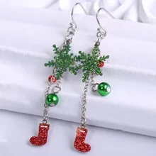 Модные полые ботинки со снежинками, серьги, Классические рождественские женские ювелирные изделия