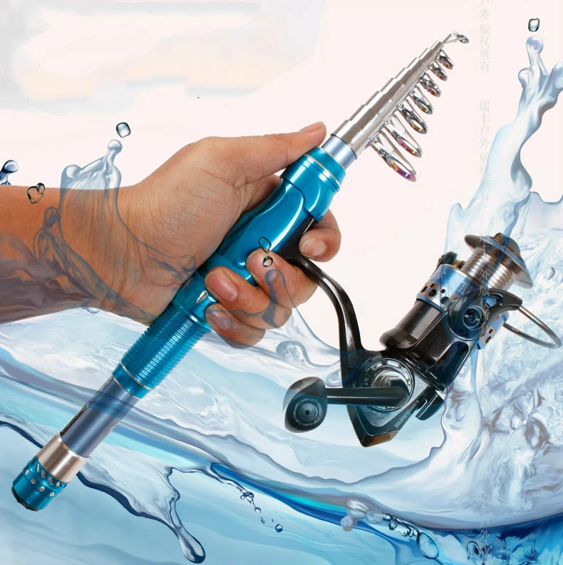 Telescópica Portátil Vara de Pesca Rocha Pesca