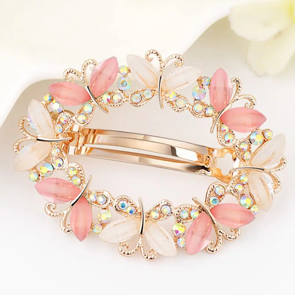 1 개 패션 여성 나비 헤어핀 크리스탈 라인 석 꽃 숙녀 여자 머리핀 헤어 클립 헤어 액세서리 도매fashion hair