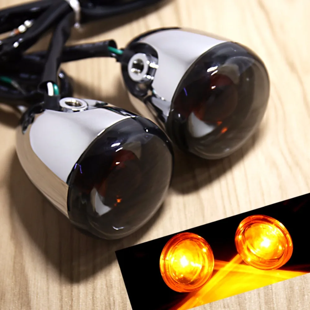 

Chrome Deuce/Bullet Rear Smoked Turn Signals For Harley Street Glide FLHX 2006-2013