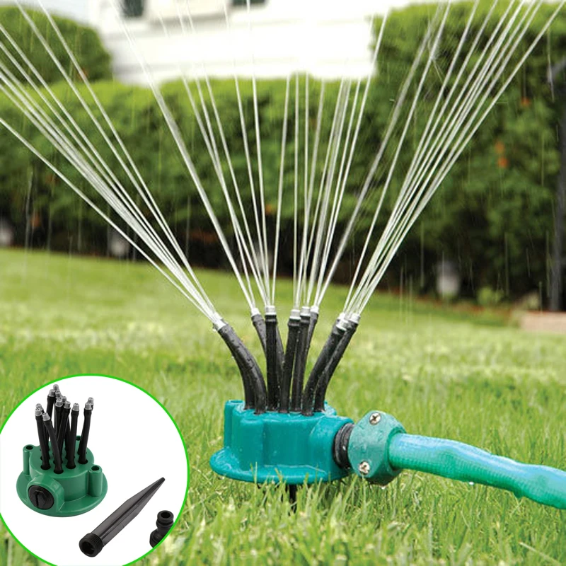 

360 Degree Garden Automatic Multi-head Sprinkler Flower Sprinkler Horticultural Tool Irrigation