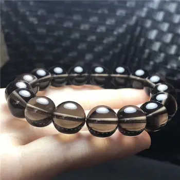 

free shipping Natural Brown Quartz Smoky Quartz Crystal round Beads Bracelet 10 mm AAAA