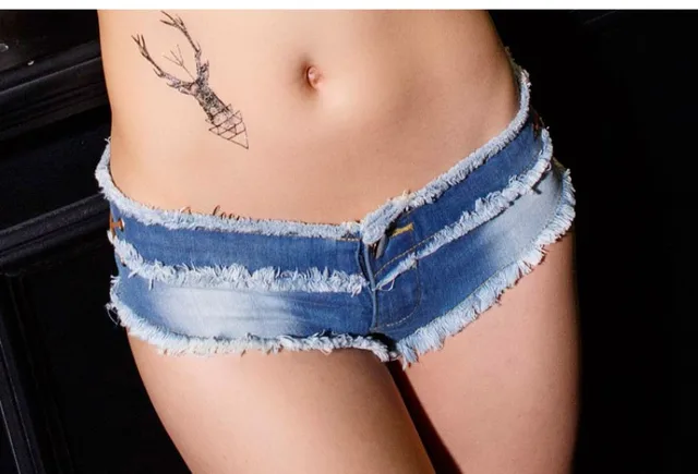 Women Pole Dancing Crystal Denim Micro Mini Ultra Low Rise Waist Short –  Rockin Docks Deluxephotos