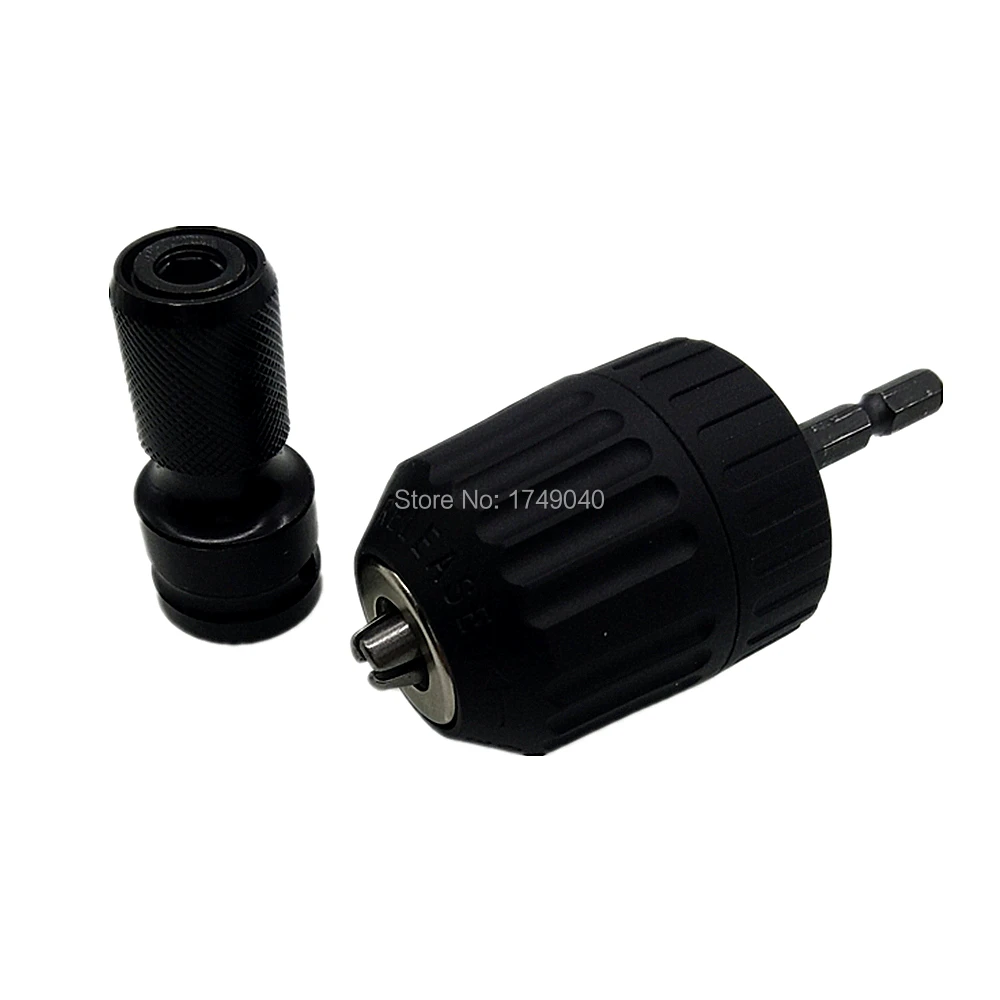 

3/8in Keyless Chuck Driver 1/4in Hex Shank Screwdriver Drill Bit Converter With 1/2in Square Drive To 1/4in Hex Shank Converter